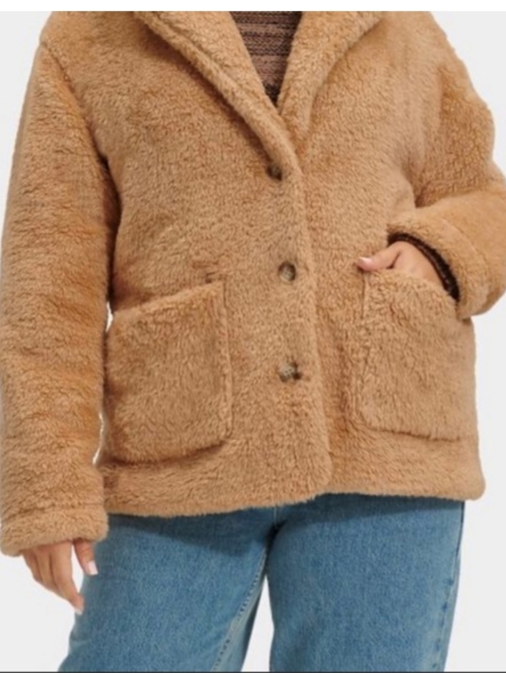 UGG Teddy Jacket in Camel Brown